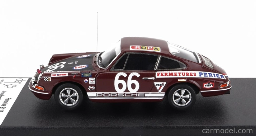 Trofeu Porsche 911t Team Egreteaud N 66 24h Le Mans 1969 J.egreteaud - R.lopez 1:43 Bordeaux Black