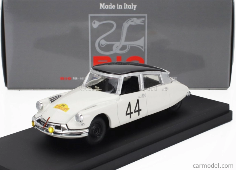 Rio-models Citroen Ds19 N 44 Víťaz Rally Tour De Corse 1961 Rene Trautmann - Jean Claude Ogier 1:43 Biela Čierna