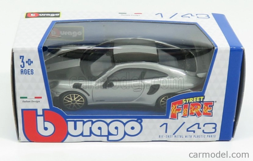 Bburago Porsche 911 991-2 Gt2 Rs Coupe 2018 1:43 strieborno-čierna