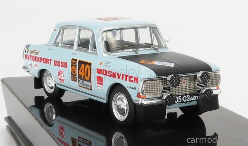 Ixo-models Moskvitch 412 N 40 Rally London - Mexico 1970 1:43, světle modrá