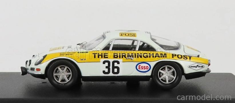 Trofeu Renault Alpine A110 N 36 Rally Rac Lombard 1971 N.hollier - M.broad 1:43 Bielo žltá
