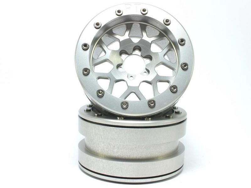 Kovové Beadlock CNC disky Absima Metsafil 2.2 PT-MESH silver/silver, 2ks