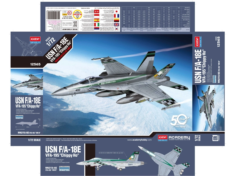 Academy McDonnell F/A-18E USN VFA-195 Chippy Ho (1:72)