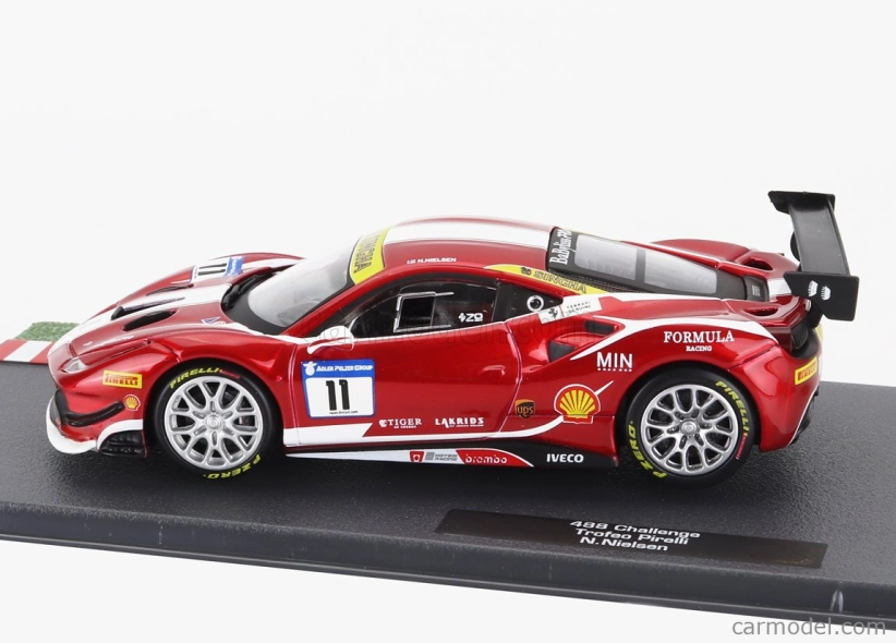 Edicola Ferrari 488 Gtb N 11 Challenge Trofeo Pirelli 2018 Niklas Nielsen 1:43 Červená Met Bílá