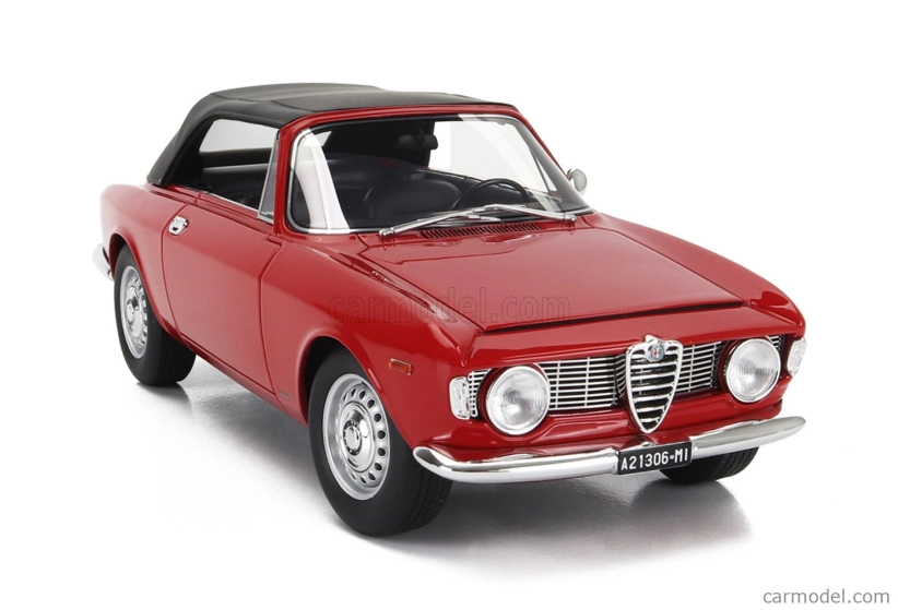 Mitica Alfa romeo Giulia 1600 Gtc Cabriolet uzavretý 1964 - interiér čierny 1:18 Rosso Alfa - červená