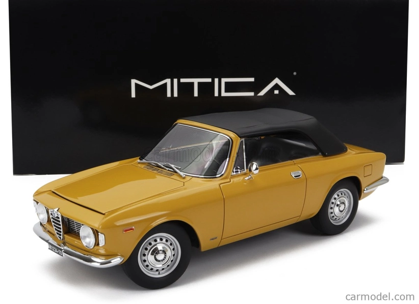 Mitica Alfa romeo Giulia 1600 Gtc Cabriolet Uzavretý 1964 - Interiér Čierna 1:18 Giallo Ochre - Žltá