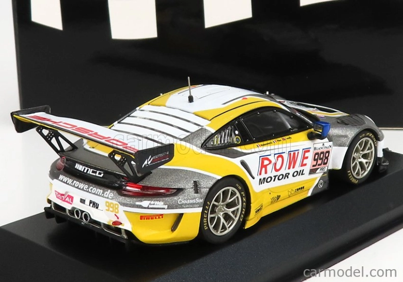 Minichamps Porsche 911 991-2 Gt3 R Team Rowe Racing N 998 2nd 24h Spa 2019 F.makowiecki - P.pilet - N.tandy 1:43 Sivá Biela Žltá