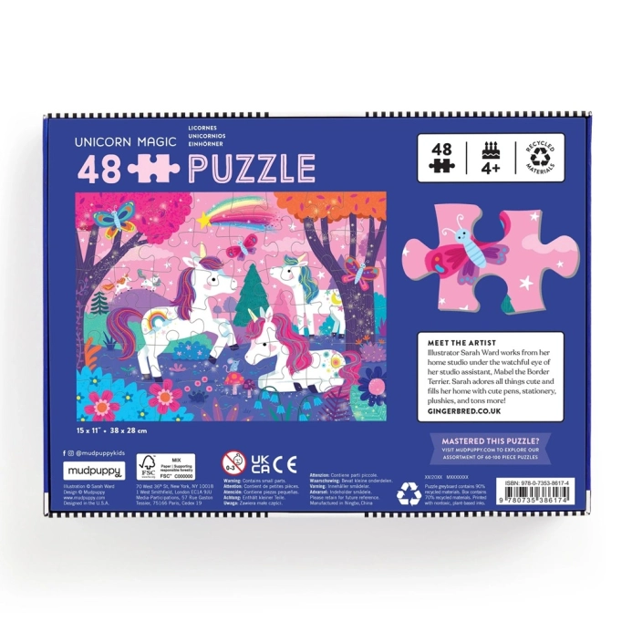 Mudpuppy Puzzle Kouzelní jednorožci 48 dílků
