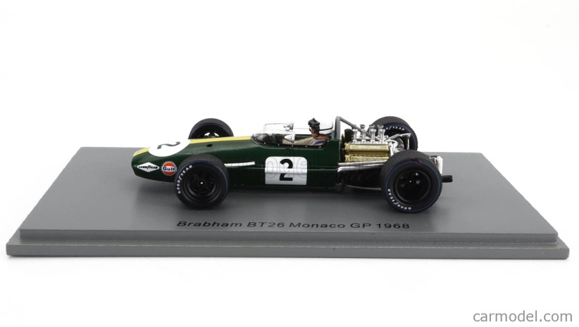 Spark-model Brabham F1 Bt26 N 2 Monaco Gp 1968 J.brabham 1:43 Zelená Žltá