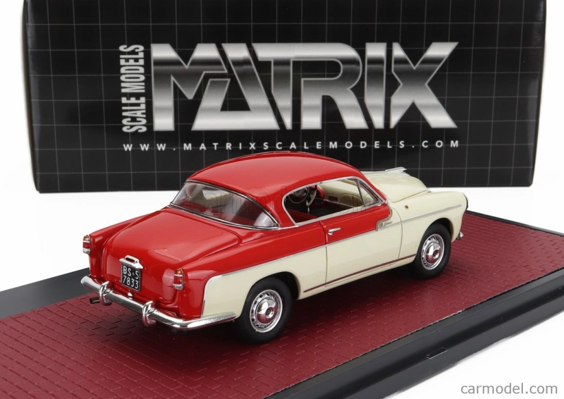 Matrix modely v mierke Alfa romeo 1900 Super Boano Primavera 1955 1:43 Biela červená