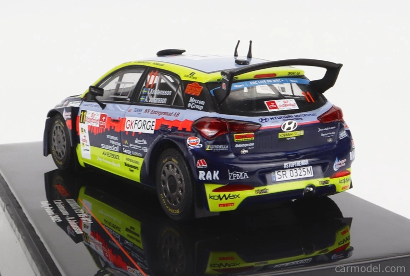 Ixo-models Hyundai I20 R5 N 11 Rally Polen 2022 T.kristensson - A.johansson 1:43 Svetlo modrá žltá červená čierna