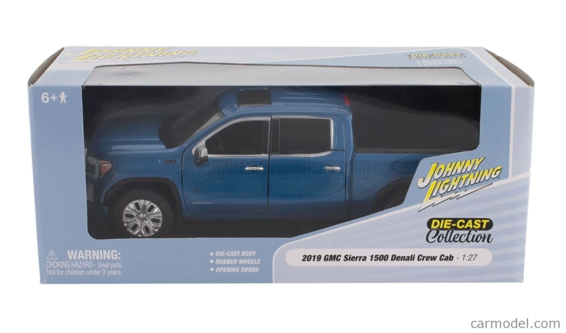 Johnny lightning GMC Sierra 1500 Denali Crew Cab Pick-up 2019 1:27 Blue Met