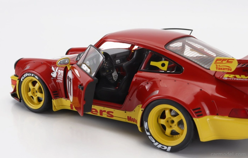 Solido Porsche 911 964 Rwb N 17 Body Kit Maty's Idlers Racing 1994 1:18 Červeno-žltá