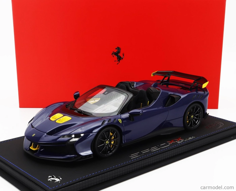 Bbr-models Ferrari Sf90 Xx Stradale Spider 2024 - Con Vetrina - With Showcase 1:18 Blu Elettrico - Modrá Žlutá