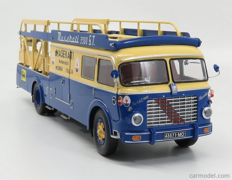Cmr Fiat 642rn2 Truck Bartoletti Maserati Car Transporter 1957 1:18 Modrá Žlutá