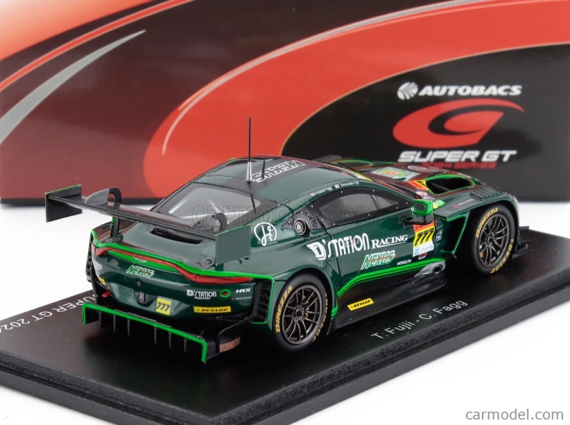 Spark-model Aston martin Vantage Amr Gt3 Evo Team D'station Racing N 777 Gt300 Class Super Gt 2025 Tomonobu Fujii - Charlie Fagg 1:43 Zelená