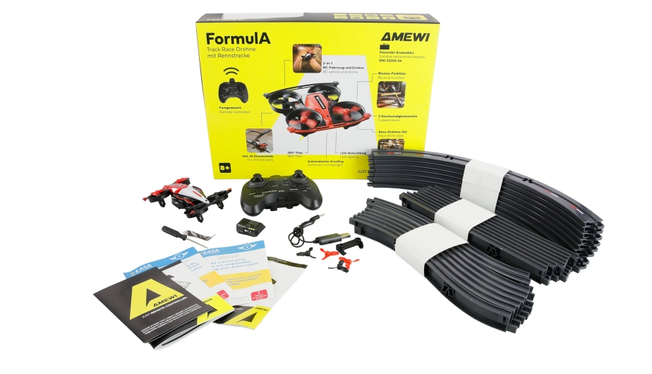 Závodní dron FormulA včetně závodní dráhy červený RTF sada