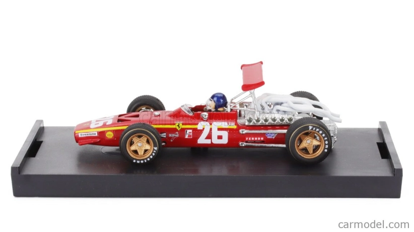 Brumm Ferrari F1 312 N 26 Winner France Gp 1968 Jacky Ickx - s figúrkou vodiča 1:43 červená biela