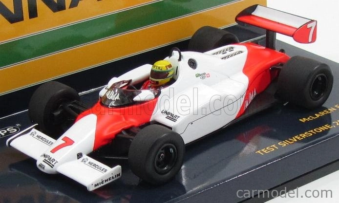 Minichamps Mclaren F1 Mp4/1c Ford N 7 Silverstone Gp 1983 A.senna 1:43 Bielo-červená