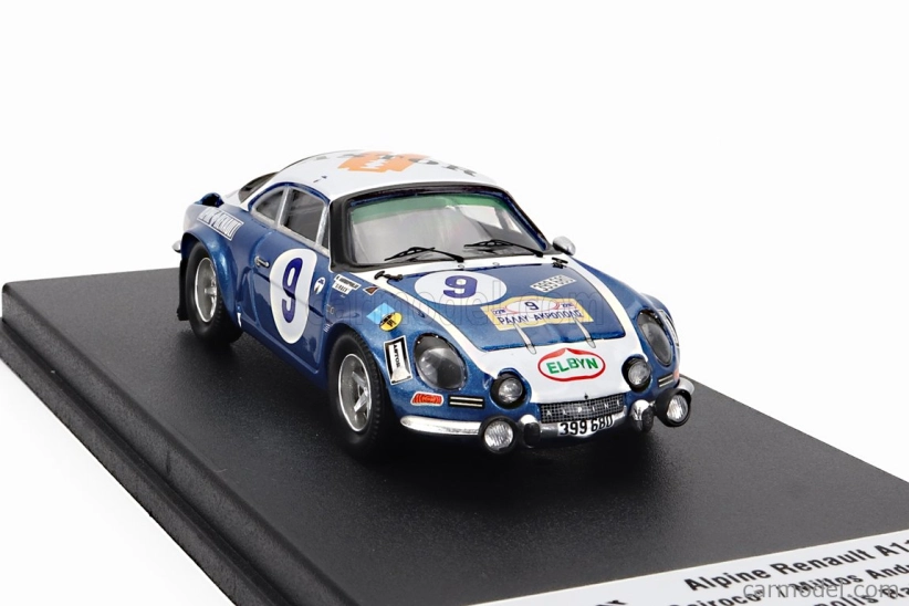 Trofeu Renault A110 Alpine (nočná verzia) N 9 2nd Rally Acropolis 1975 Tassos Livieratos (siroco) - Miltos Andrioulos 1:43 Blue Met White