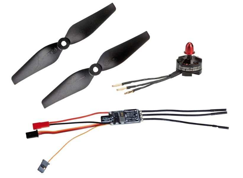 Kombinovaná sada Telemetr. regul. HOTT 20Amp SBEC + Ultra 2804-2300Kv threshold (CW) + 2x vrtule