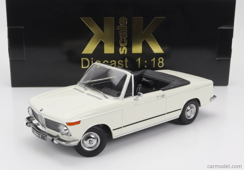 BMW 1600-2 Cabriolet 1968 v mierke kk - s odnímateľnou mäkkou strechou 1:18 biela