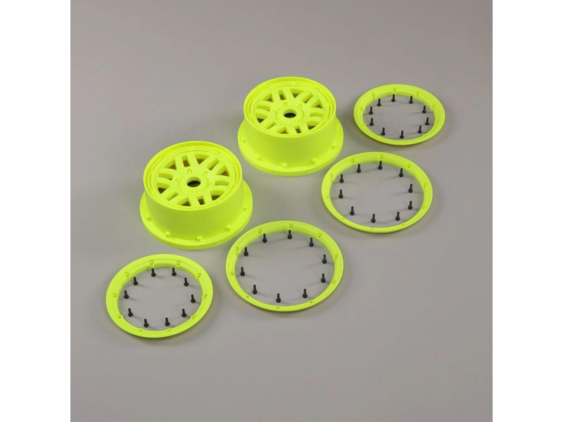Losi disk kolesa, beadlock fluor. žltý (2): 5ive-T 2.0