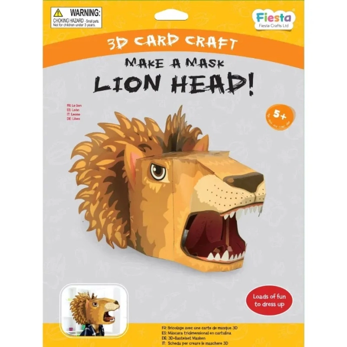Fiesta Crafts Kreativní sada 3D maska Lev - poškozený obal