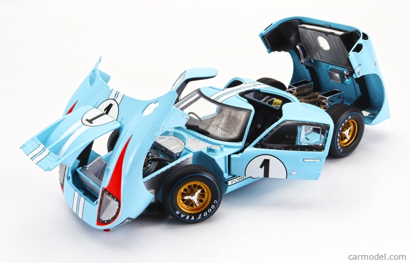 Shelby-collectibles Ford usa Gt40 Mkii 7.0l V8 Team Shelby American Inc. N 1 2nd (but Really Winner) 24h Le Mans 1966 K.miles - D.hulme 1:18 Light Blue
