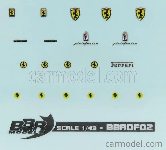 Bbr-models Ferrari Decals - High Quality - With Threads Of Real Chrome 1:43 /