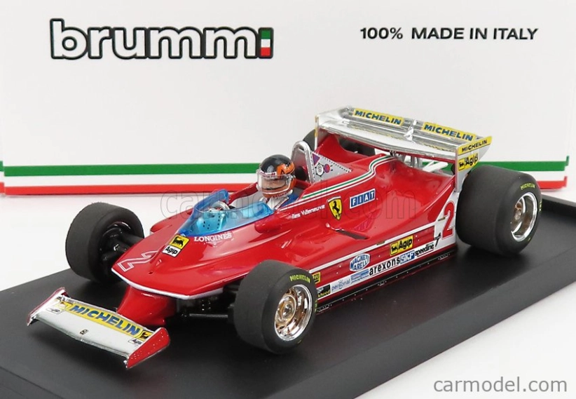 Brumm Ferrari F1 312t5 N 2 Monaco Gp 1980 Gilles Villeneuve - With Driver Figure 1:43 Red