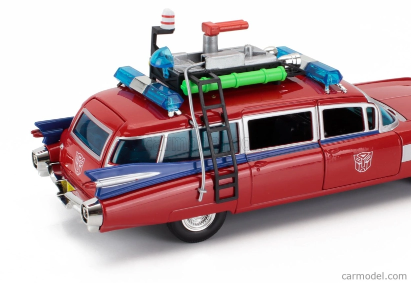 Jada Cadillac Series-62 Ecto-1 Ghostbusters Transformers 1984 1:24 Červená