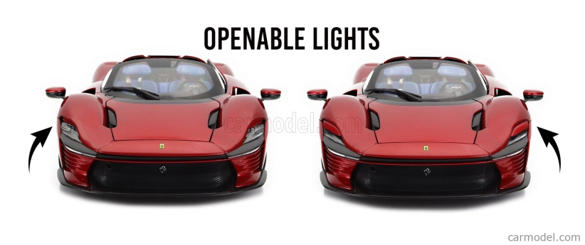 Bburago Ferrari Daytona Sp3 Spider Open Roof 2022 1:18 Rosso Magma – matná červená