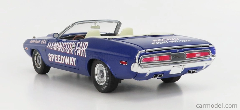 Greenlight Dodge Challenger Cabriolet Open Official Pace Car Flemington Fair Speedway 1971 1:18 Purple