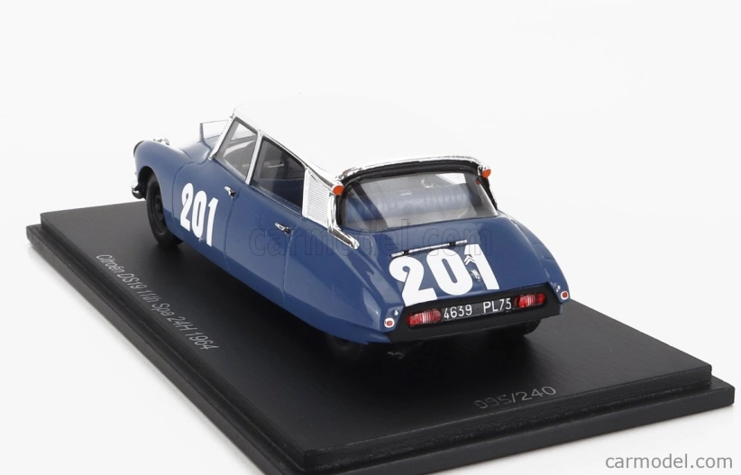 Spark-model Citroen Ds19 N 201 24h Spa 1964 Guy Verrier - Alain Bertaut 1:43 Modrá Bílá