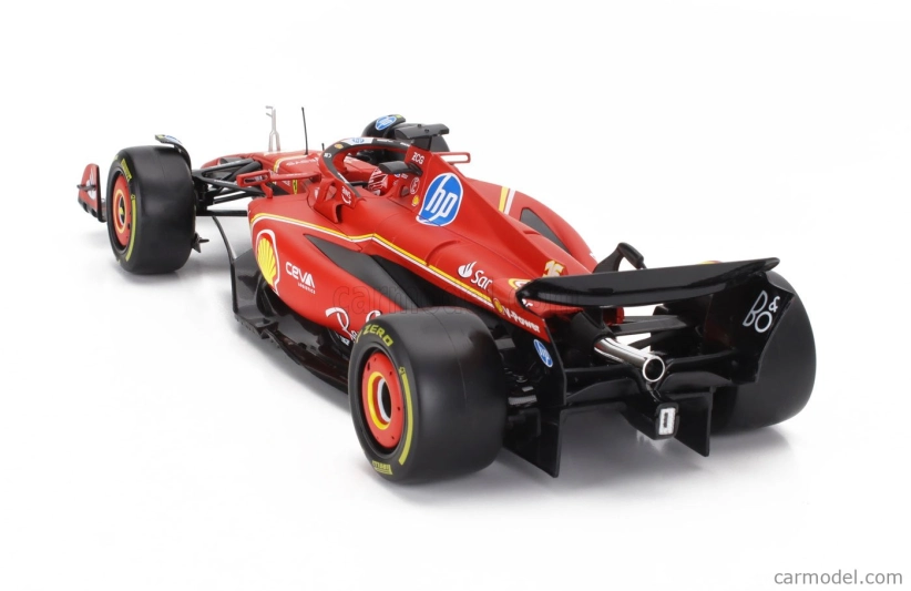 Bburago Ferrari F1 Sf-24 Team Scuderia Ferrari N 16 4th Emilia Romagna Imola Gp 2024 Charles Leclerc - Con Vetrina - With Showcase 1:18 Červená Černá