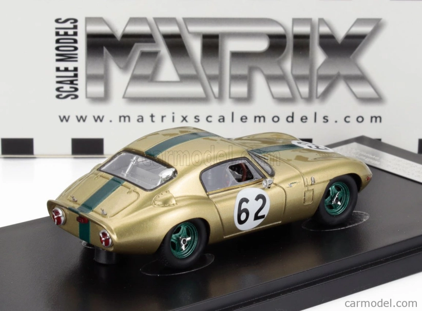 Modely v mierke Matrix Lotus Elan 26r Coupe N 62 Racing 1964 1:43 Golden Green
