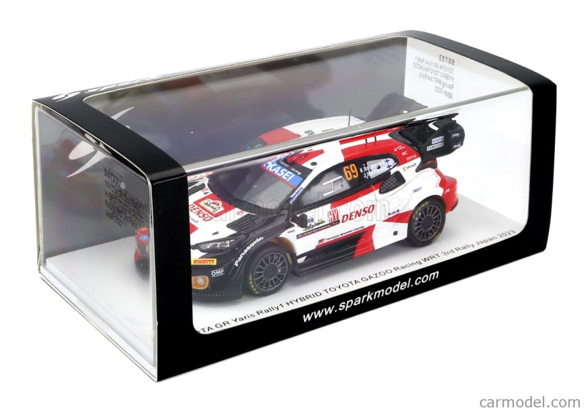 Spark-model Toyota Yaris Gr Hybrid Rally1 Team Toyota Gazoo Racing Wrt N 69 3. Rally Japonsko 2023 Kalle Rovanpera - Jonne Halttunen 1:43 Biela červená čierna
