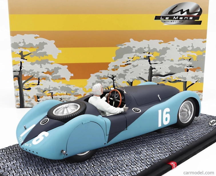 Miniatúry Le mans Bugatti F1 Type 57s 45 N 16 A.c.f. Gp 1937 Pierre Wimille 1:18 2 tóny matná modrá