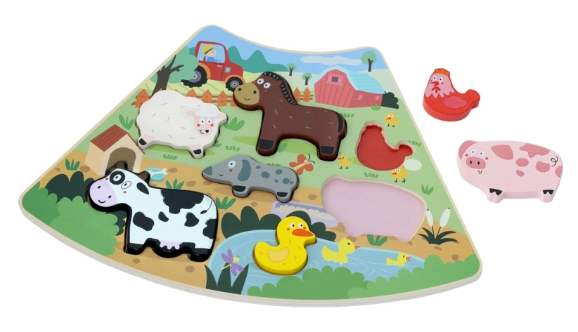 2Kids Toys Dřevěné puzzle Veselá farma propojitelné