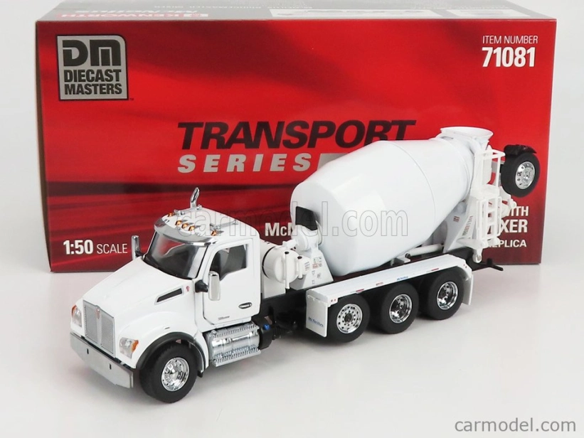 Dm-models Kenworth T880s Betoniera Tanker Cement Mixer Truck 4-assi 1990 1:50 Bílá