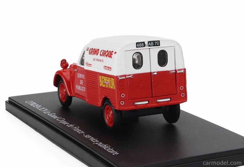 Eligor Citroen 2cv Van Benhur - Le Grande Cirque De France - Service Publicitaire 1:43 Červená Bílá