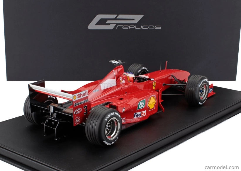 Gp-repliky Ferrari F1 F399 Team Scuderia Ferrari N 3 2nd Brazilian Gp (s figúrkou pilota) 1999 Michael Schumacher - Con Vetrina - s vitrínou 1:12 červená biela