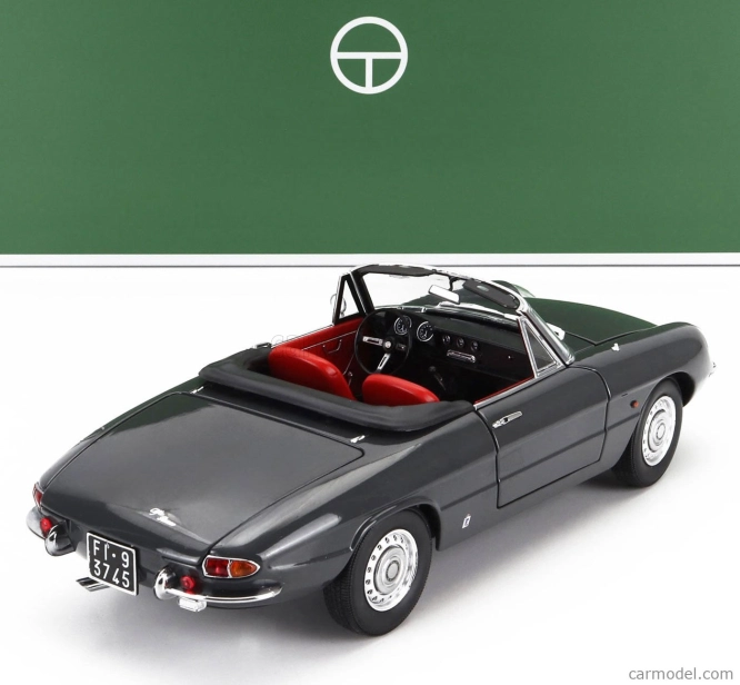 Turistické modely áut Alfa romeo Duetto Spider 1600 Coda Tonda 1966 1:18 Graphite Grey