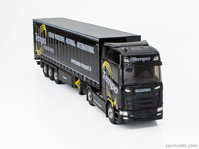 Eligor Scania S500 Truck Telonato Tempo Transports 2018 1:43 Black