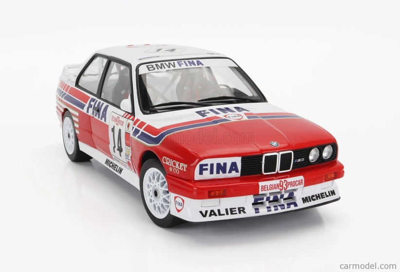 Solido BMW radu 3 (e30) N 14 Belgicko Procar 1993 Marc Duez 1:18 Červená biela