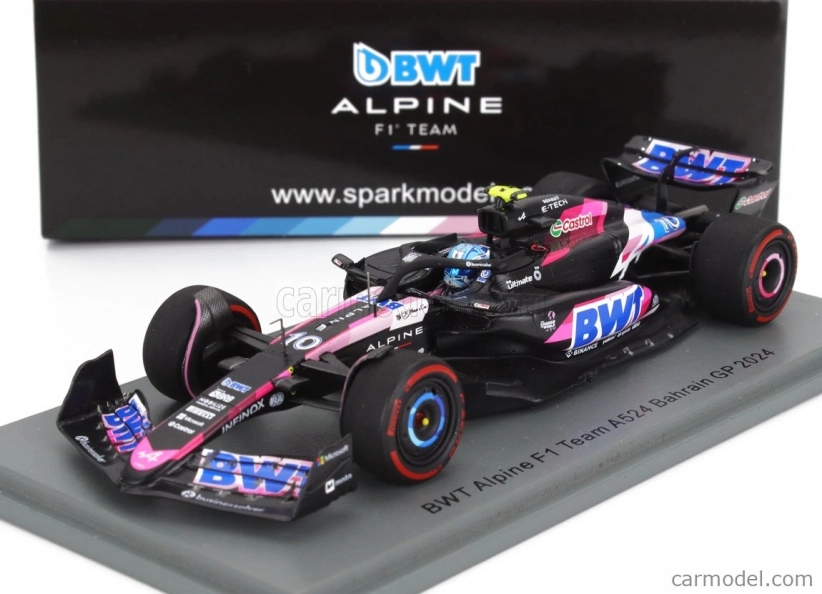 Spark-model Alpine F1 A524 Team Bwt Alpine N 10 Bahrain Gp 2024 Pierre Gasly 1:43 Černá Modrá Růžová