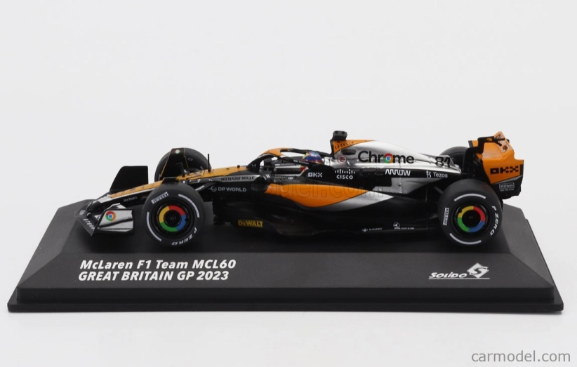 Solido Mclaren F1 Mcl60 Team Mclaren N 81 4th British Gp 2023 Oscar Piastri 1:43 Orange Black