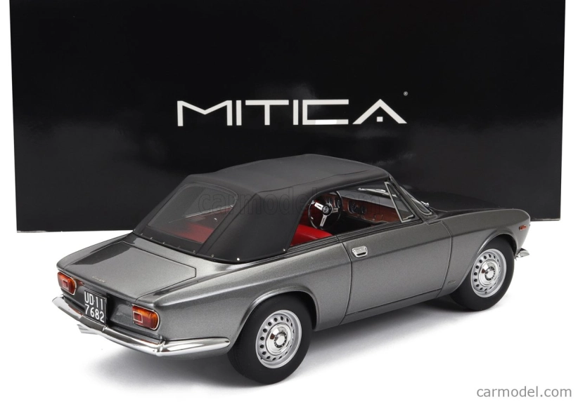 Mitica Alfa romeo Giulia 1600 Gtc Cabriolet uzavretý 1964 - interiér červená 1:18 Grigio Met - sivá