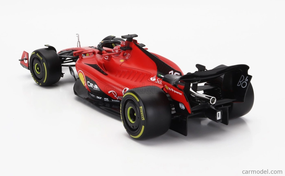 BAZAR - Bburago Ferrari F1 Sf-23 Team Scuderia Ferrari N 16 Season 2023 Charles Leclerc - Con Vetrina - With Showcase - Exclusive Carmodel 1:18 Červená Černá
